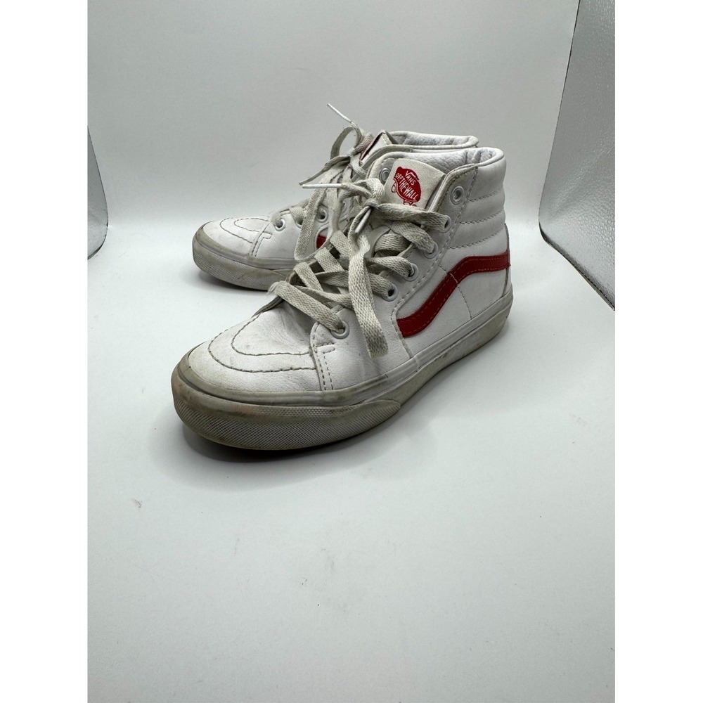 VANS Sk8-Hi Kids 1 Sneaker Vintage Pop Red Leather High Top Lace Up Skate Shoes